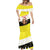 Brunei Christmas Mermaid Dress with Cartoon Monkey Santa Hat Candy Cane and Yellow Black Flag Pattern - Wonder Print Shop