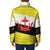 Brunei Christmas Padded Jacket with Cartoon Monkey Santa Hat Candy Cane and Yellow Black Flag Pattern - Wonder Print Shop