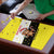 Brunei Christmas Puzzle with Cartoon Monkey Santa Hat Candy Cane and Yellow Black Flag Pattern - Wonder Print Shop