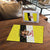 Brunei Christmas Puzzle with Cartoon Monkey Santa Hat Candy Cane and Yellow Black Flag Pattern - Wonder Print Shop