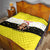 Brunei Christmas Quilt with Cartoon Monkey Santa Hat Candy Cane and Yellow Black Flag Pattern - Wonder Print Shop