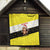 Brunei Christmas Quilt with Cartoon Monkey Santa Hat Candy Cane and Yellow Black Flag Pattern - Wonder Print Shop