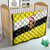 Brunei Christmas Quilt with Cartoon Monkey Santa Hat Candy Cane and Yellow Black Flag Pattern - Wonder Print Shop