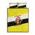 Brunei Christmas Quilt Bed Set with Cartoon Monkey Santa Hat Candy Cane and Yellow Black Flag Pattern - Wonder Print Shop