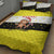 Brunei Christmas Quilt Bed Set with Cartoon Monkey Santa Hat Candy Cane and Yellow Black Flag Pattern - Wonder Print Shop