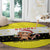 Brunei Christmas Round Carpet with Cartoon Monkey Santa Hat Candy Cane and Yellow Black Flag Pattern - Wonder Print Shop