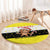 Brunei Christmas Round Carpet with Cartoon Monkey Santa Hat Candy Cane and Yellow Black Flag Pattern - Wonder Print Shop