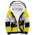 Brunei Christmas Sherpa Hoodie with Cartoon Monkey Santa Hat Candy Cane and Yellow Black Flag Pattern - Wonder Print Shop