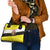 Brunei Christmas Shoulder Handbag with Cartoon Monkey Santa Hat Candy Cane and Yellow Black Flag Pattern - Wonder Print Shop