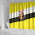 Brunei Christmas Shower Curtain with Cartoon Monkey Santa Hat Candy Cane and Yellow Black Flag Pattern - Wonder Print Shop