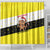 Brunei Christmas Shower Curtain with Cartoon Monkey Santa Hat Candy Cane and Yellow Black Flag Pattern - Wonder Print Shop