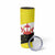 Brunei Christmas Skinny Tumbler with Cartoon Monkey Santa Hat Candy Cane and Yellow Black Flag Pattern - Wonder Print Shop