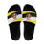 Brunei Christmas Slide Sandals with Cartoon Monkey Santa Hat Candy Cane and Yellow Black Flag Pattern - Wonder Print Shop