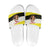 Brunei Christmas Slide Sandals with Cartoon Monkey Santa Hat Candy Cane and Yellow Black Flag Pattern - Wonder Print Shop