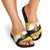 Brunei Christmas Slide Sandals with Cartoon Monkey Santa Hat Candy Cane and Yellow Black Flag Pattern - Wonder Print Shop