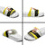 Brunei Christmas Slide Sandals with Cartoon Monkey Santa Hat Candy Cane and Yellow Black Flag Pattern - Wonder Print Shop