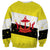 Brunei Christmas Sweatshirt with Cartoon Monkey Santa Hat Candy Cane and Yellow Black Flag Pattern - Wonder Print Shop