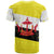 Brunei Christmas T Shirt with Cartoon Monkey Santa Hat Candy Cane and Yellow Black Flag Pattern - Wonder Print Shop
