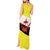 Brunei Christmas Tank Maxi Dress with Cartoon Monkey Santa Hat Candy Cane and Yellow Black Flag Pattern - Wonder Print Shop