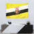 Brunei Christmas Tapestry with Cartoon Monkey Santa Hat Candy Cane and Yellow Black Flag Pattern - Wonder Print Shop