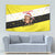 Brunei Christmas Tapestry with Cartoon Monkey Santa Hat Candy Cane and Yellow Black Flag Pattern - Wonder Print Shop