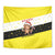 Brunei Christmas Tapestry with Cartoon Monkey Santa Hat Candy Cane and Yellow Black Flag Pattern - Wonder Print Shop