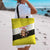 Brunei Christmas Tote Bag with Cartoon Monkey Santa Hat Candy Cane and Yellow Black Flag Pattern - Wonder Print Shop
