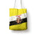 Brunei Christmas Tote Bag with Cartoon Monkey Santa Hat Candy Cane and Yellow Black Flag Pattern - Wonder Print Shop
