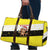 Brunei Christmas Travel Bag with Cartoon Monkey Santa Hat Candy Cane and Yellow Black Flag Pattern - Wonder Print Shop