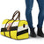 Brunei Christmas Travel Bag with Cartoon Monkey Santa Hat Candy Cane and Yellow Black Flag Pattern - Wonder Print Shop