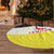 Brunei Christmas Tree Skirt with Cartoon Monkey Santa Hat Candy Cane and Yellow Black Flag Pattern - Wonder Print Shop
