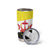 Brunei Christmas Tumbler Cup with Cartoon Monkey Santa Hat Candy Cane and Yellow Black Flag Pattern - Wonder Print Shop