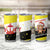 Brunei Christmas Tumbler Cup with Cartoon Monkey Santa Hat Candy Cane and Yellow Black Flag Pattern - Wonder Print Shop