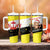 Brunei Christmas Tumbler With Handle with Cartoon Monkey Santa Hat Candy Cane and Yellow Black Flag Pattern - Wonder Print Shop