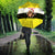 Brunei Christmas Umbrella with Cartoon Monkey Santa Hat Candy Cane and Yellow Black Flag Pattern - Wonder Print Shop