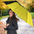 Brunei Christmas Umbrella with Cartoon Monkey Santa Hat Candy Cane and Yellow Black Flag Pattern - Wonder Print Shop