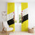Brunei Christmas Window Curtain with Cartoon Monkey Santa Hat Candy Cane and Yellow Black Flag Pattern - Wonder Print Shop