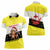 Brunei Christmas Women Polo Shirt with Cartoon Monkey Santa Hat Candy Cane and Yellow Black Flag Pattern - Wonder Print Shop