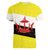 Brunei Christmas Women V-Neck T-Shirt with Cartoon Monkey Santa Hat Candy Cane and Yellow Black Flag Pattern - Wonder Print Shop
