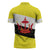 Brunei Christmas Zipper Polo Shirt with Cartoon Monkey Santa Hat Candy Cane and Yellow Black Flag Pattern - Wonder Print Shop