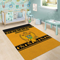 Montenegro Christmas Area Rug with Gold-Black Theme, Double-Headed Eagle, and Map Motif - Wonder Print Shop