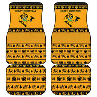 Montenegro Christmas Car Mats with Gold-Black Theme, Double-Headed Eagle, and Map Motif - Wonder Print Shop