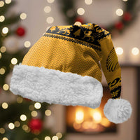Montenegro Christmas Santa Hat with Gold-Black Theme, Double-Headed Eagle, and Map Motif - Wonder Print Shop
