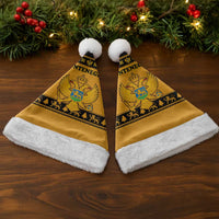 Montenegro Christmas Santa Hat with Gold-Black Theme, Double-Headed Eagle, and Map Motif - Wonder Print Shop