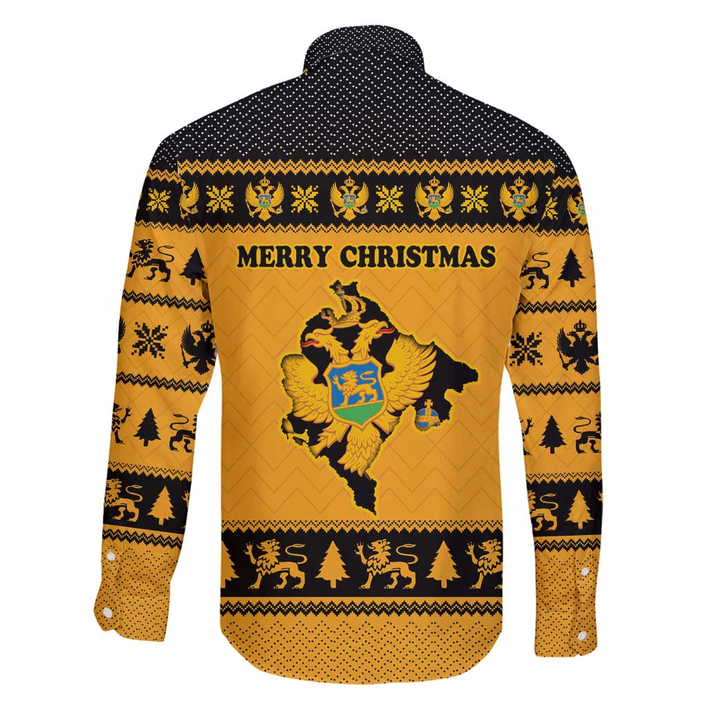 Montenegro Christmas Family Matching Summer Maxi Dress and Hawaiian Shirt with Gold-Black Theme, Double-Headed Eagle, and Map Motif - Wonder Print Shop