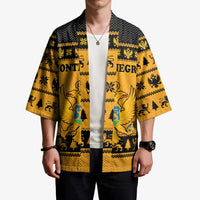 Montenegro Christmas Kimono with Gold-Black Theme, Double-Headed Eagle, and Map Motif - Wonder Print Shop