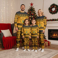 Montenegro Christmas Pajama Set with Gold-Black Theme, Double-Headed Eagle, and Map Motif - Wonder Print Shop