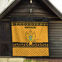 Montenegro Christmas Quilt with Gold-Black Theme, Double-Headed Eagle, and Map Motif - Wonder Print Shop
