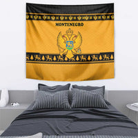 Montenegro Christmas Tapestry with Gold-Black Theme, Double-Headed Eagle, and Map Motif - Wonder Print Shop