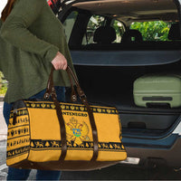 Montenegro Christmas Travel Bag with Gold-Black Theme, Double-Headed Eagle, and Map Motif - Wonder Print Shop